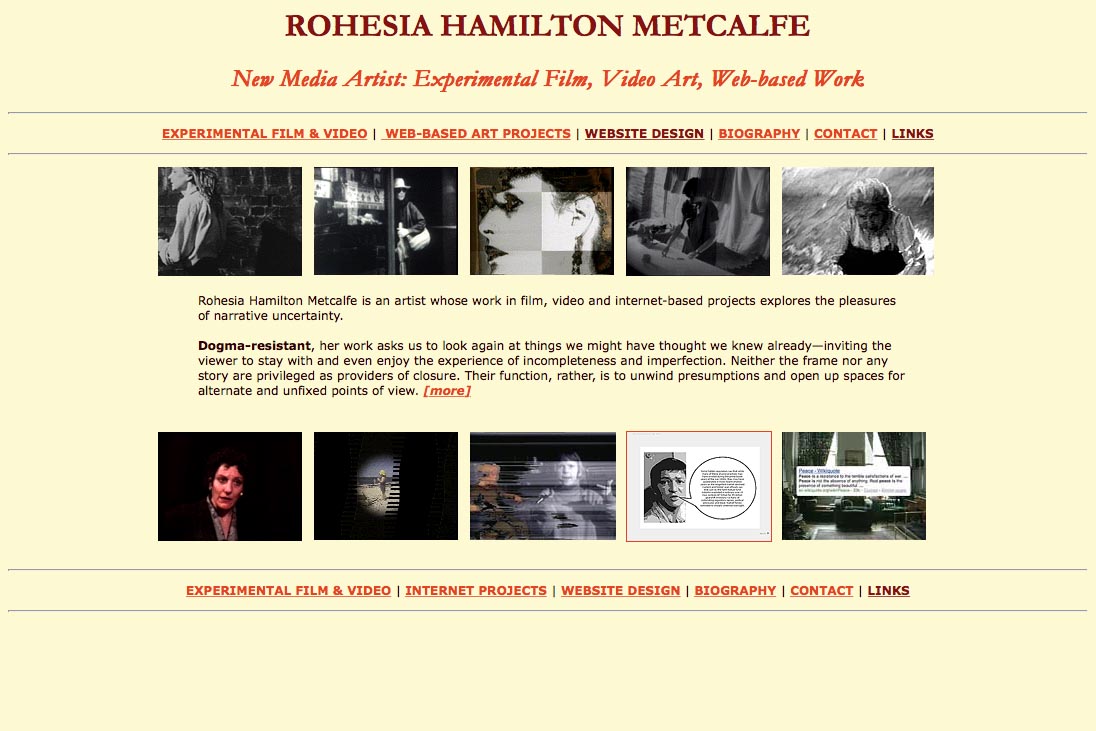 early web design for media artist