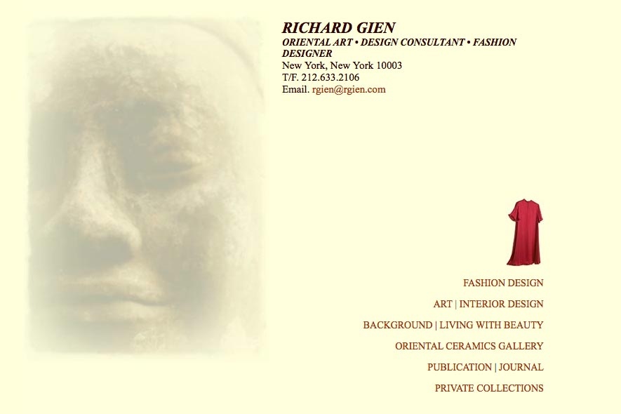 Early web design for a fashion designer