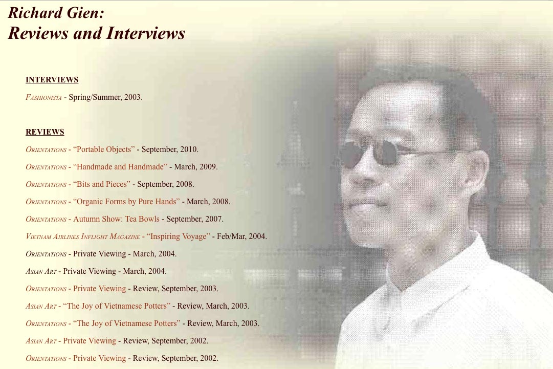 Early web design for a fashion designer - interviews