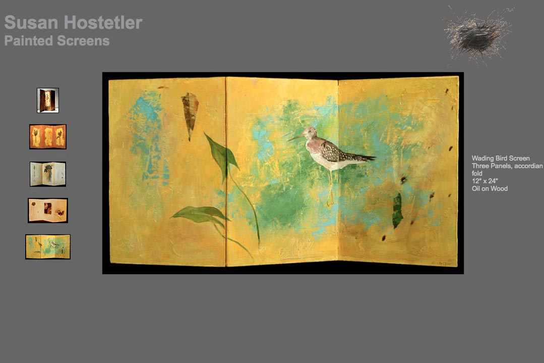 web design for a mixed media artist - screens page