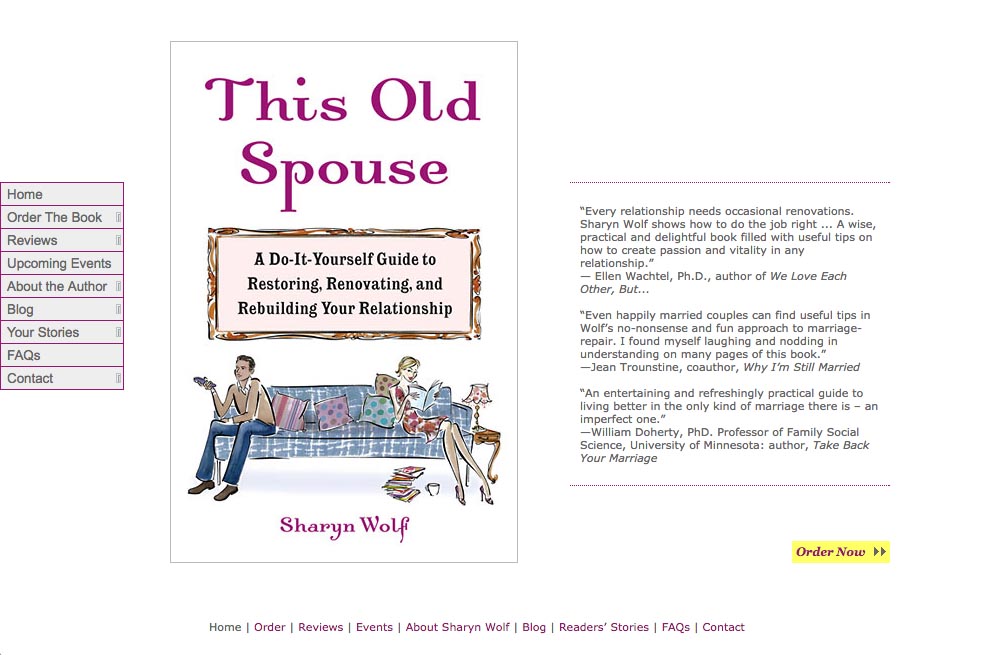 web design for a book about relationships