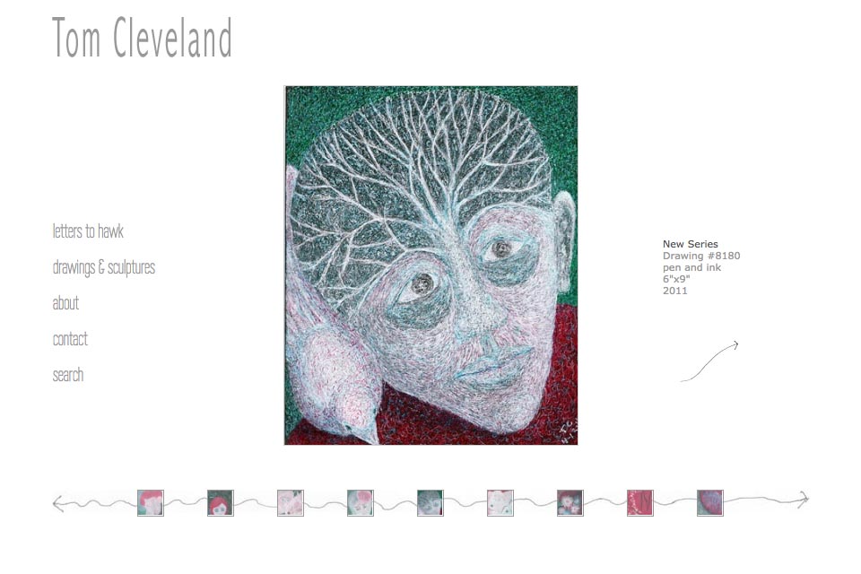 web design for an artist - single artwork page in drawings and sculptures series