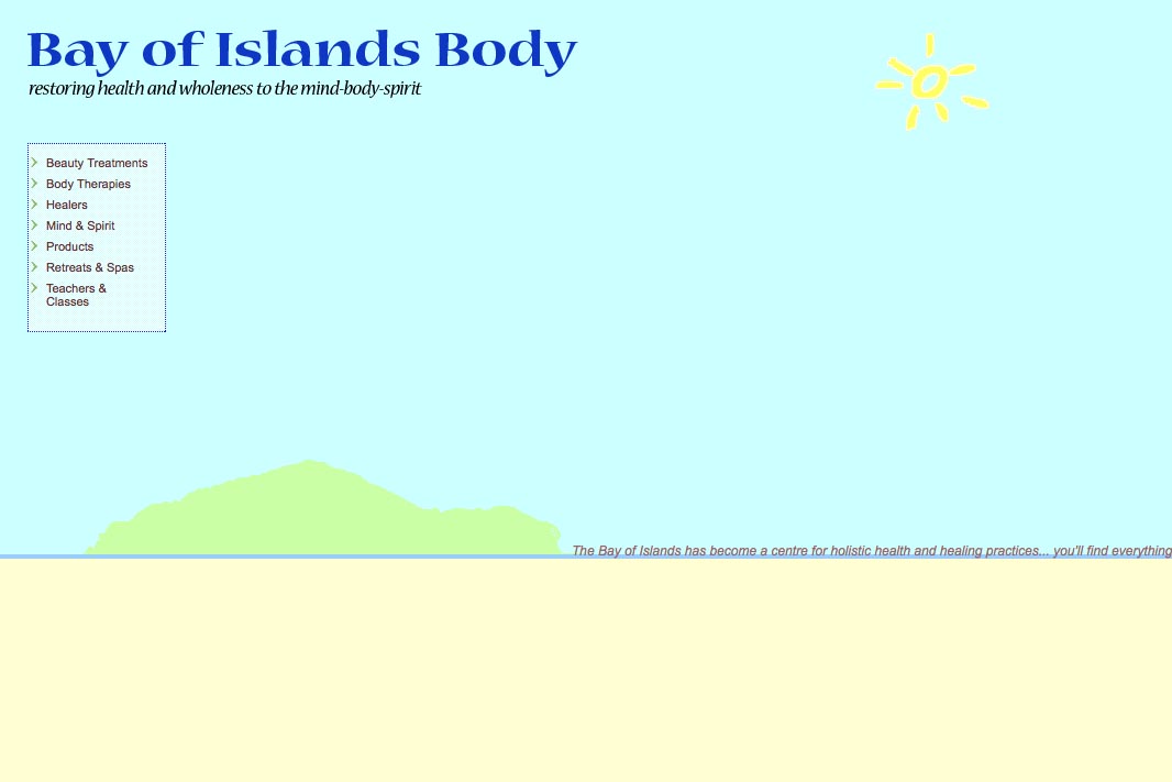 web design for holistic services in a local community