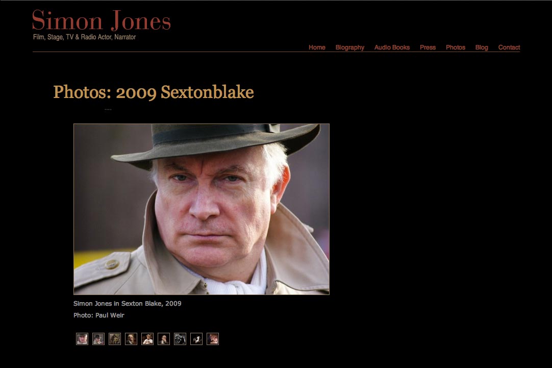 web design for a new york actor - gallery single photo page