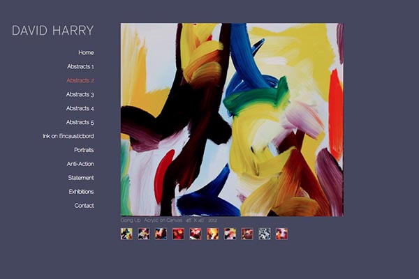 web design for an abstract artist - abstracts page