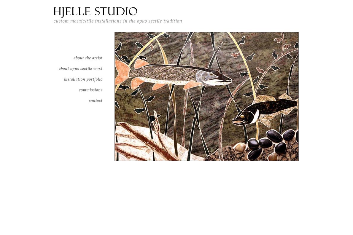 web design for a mosaic tile designer
