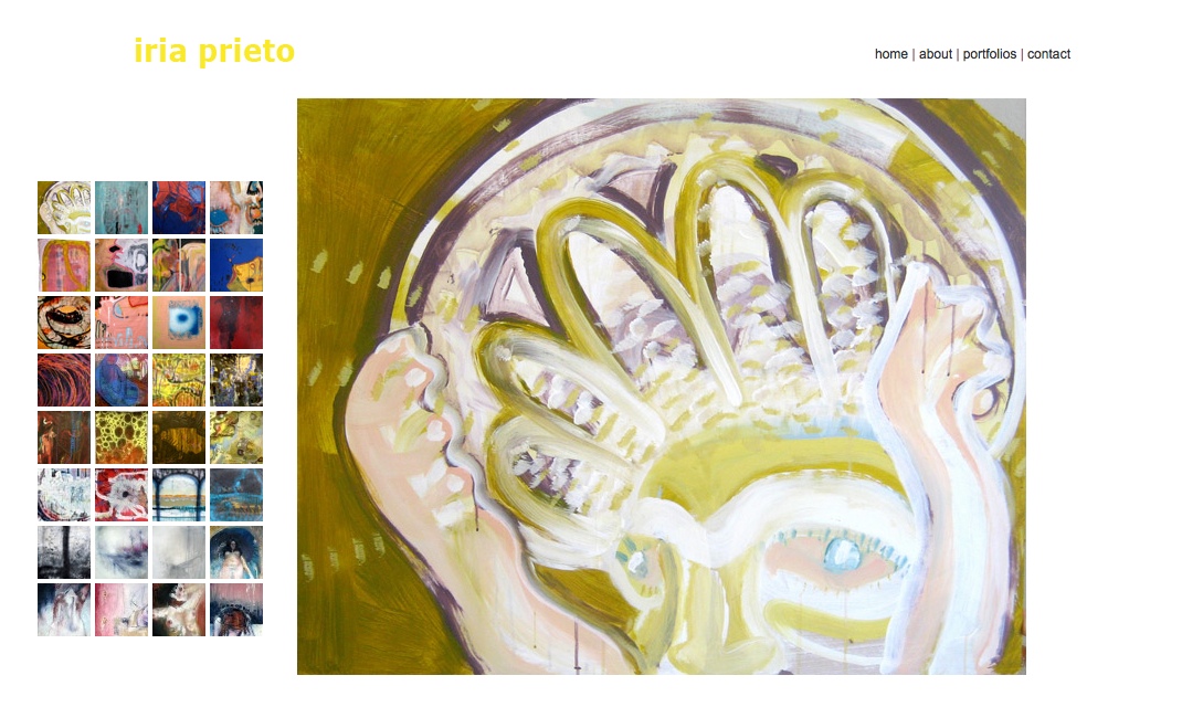 web design for a young artist - paintings single page