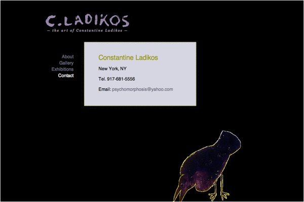web design for an artist - contact page