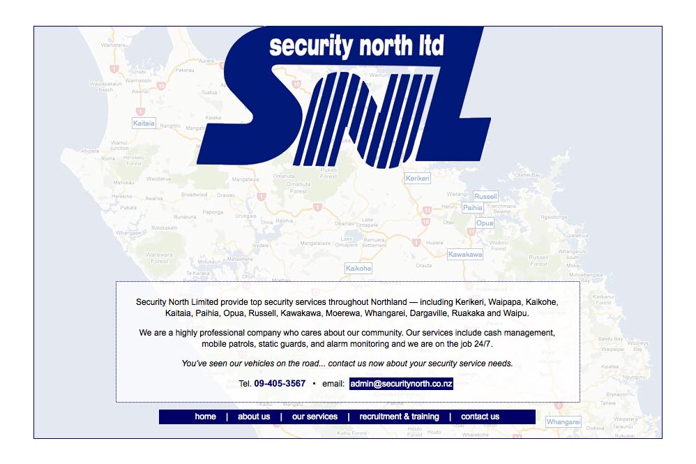 web design for a security company