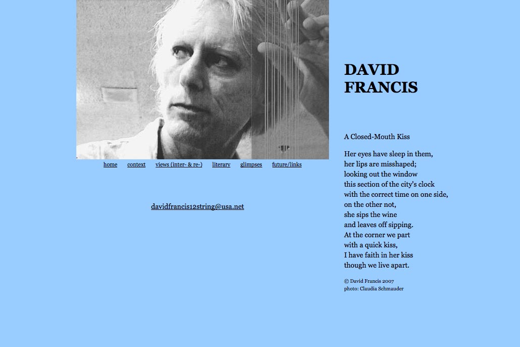 web design for a poet and singer