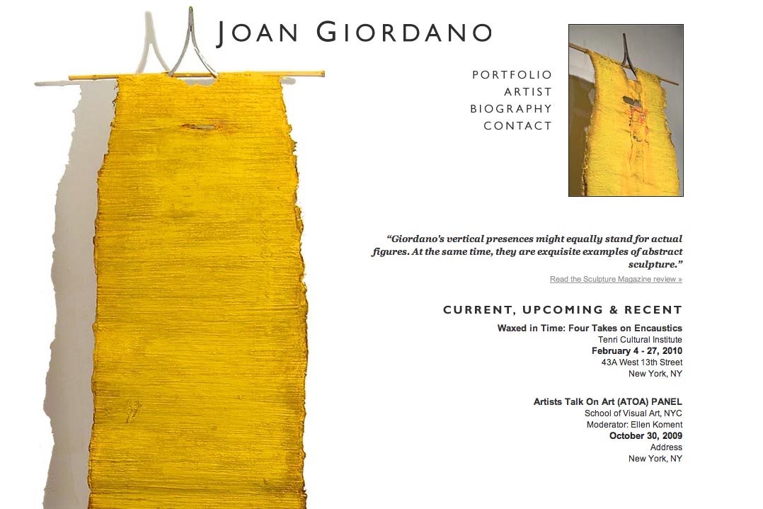 web design for a mixed media artist