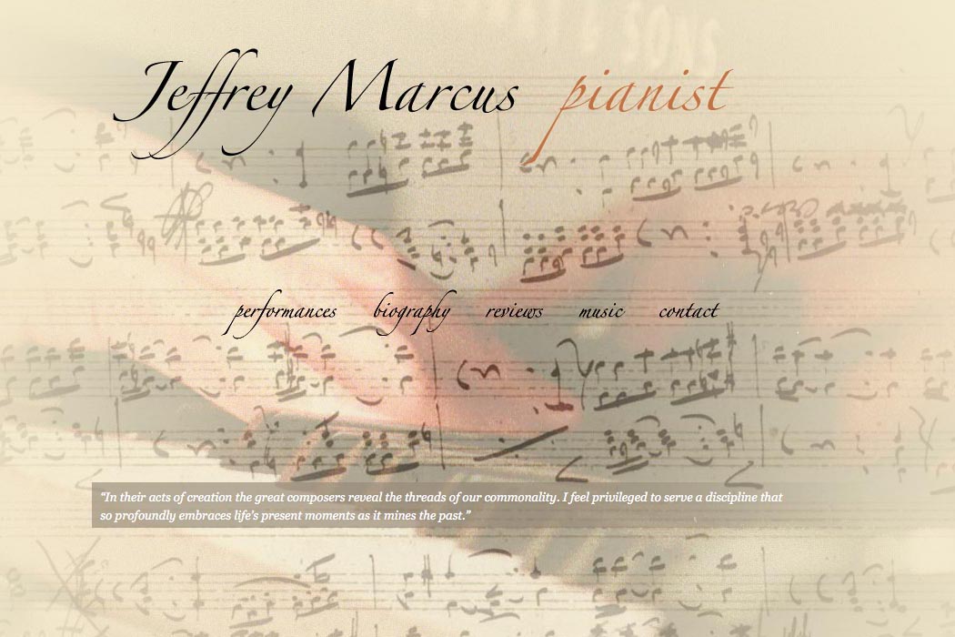 web design for a world-renowned  classical pianist