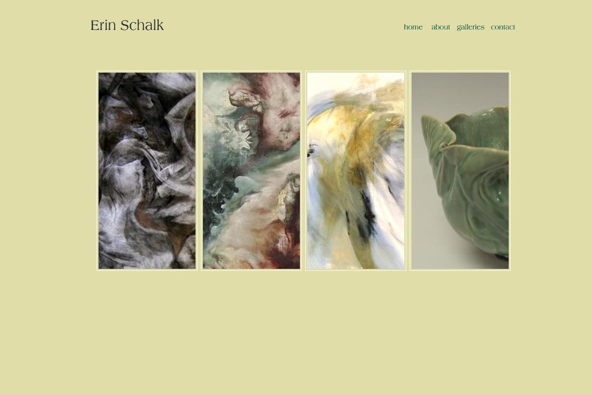 web design for an abstract artist and ceramicist
