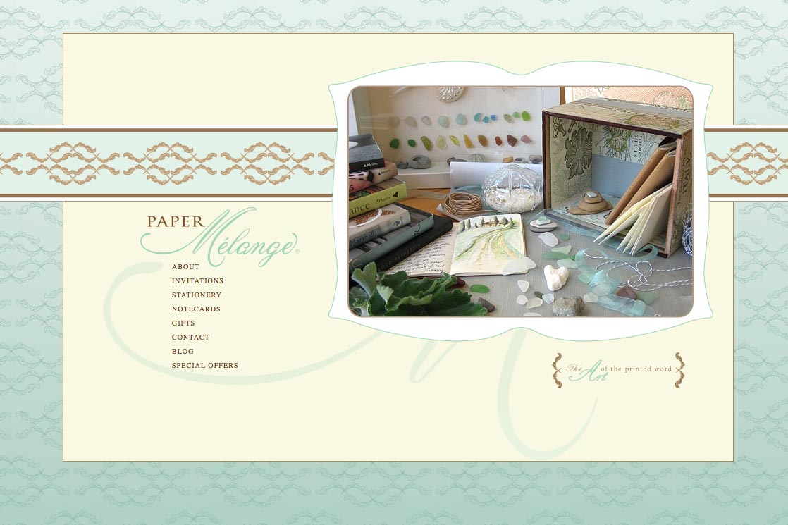 web design for a stationery designer