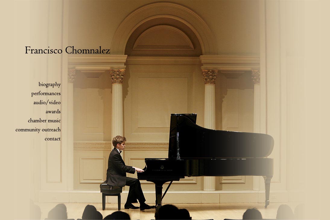 web design for a young concert pianist