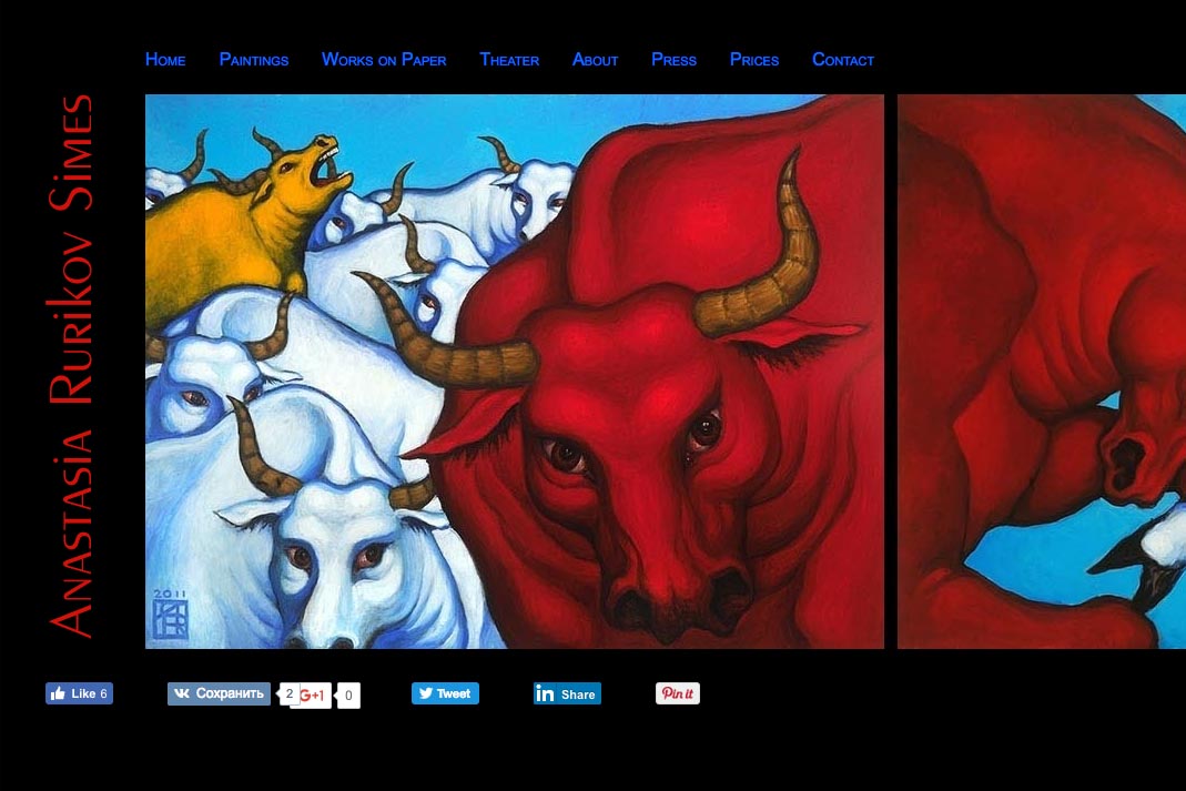 web design for a painter and theater designer - Anastasia Rurikov Simes