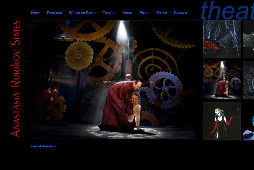 web design for a theater designer