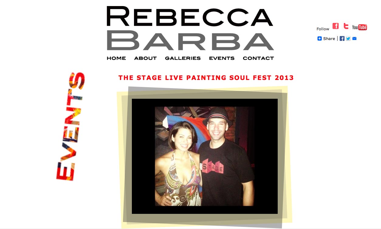 web design for an artist - single event page