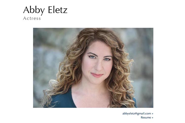 web page design for an actor