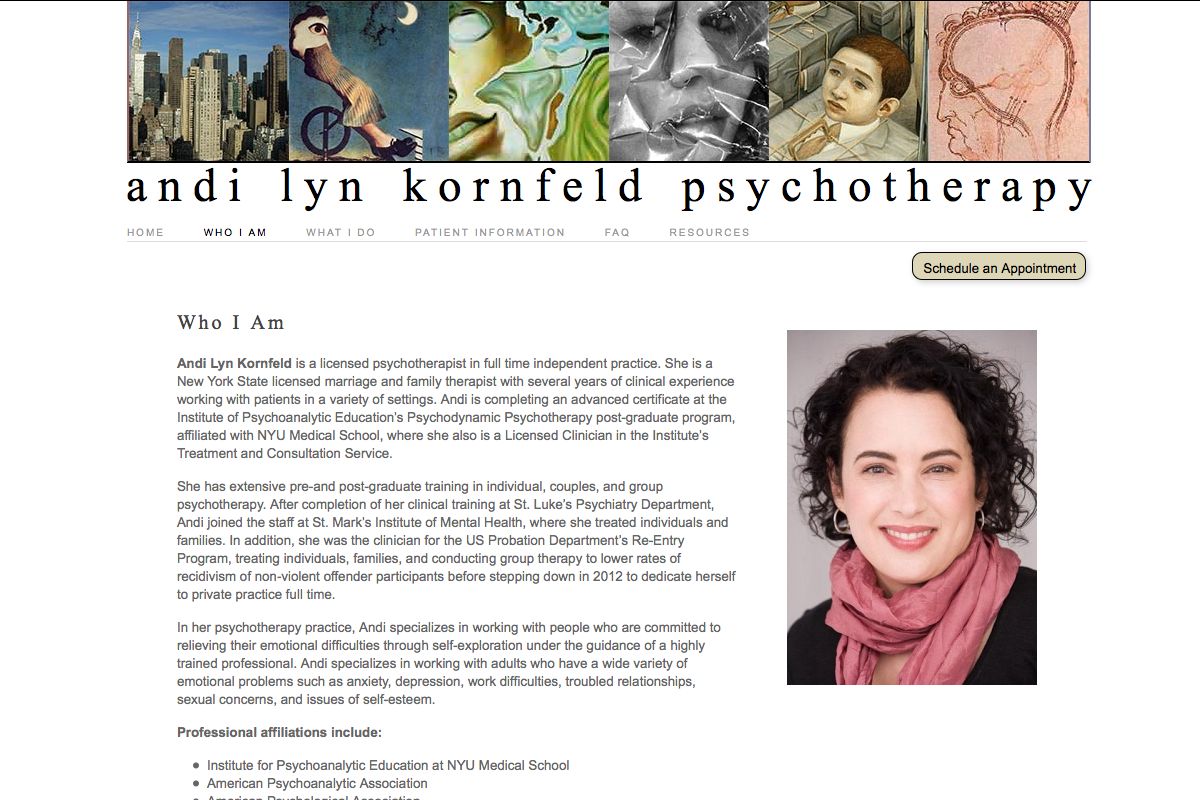 website design for a therapist - Andi Lyn Kornfeld