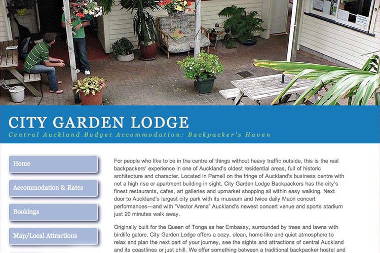 web design for an accommodation business