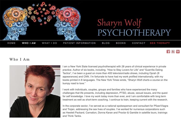 web design for a psychotherapist