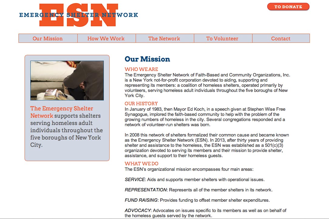 web design for a non-profit organization in new york