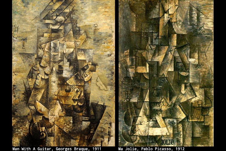 Georges Braque's painting juxtaposed with Picasso's Ma Jolie