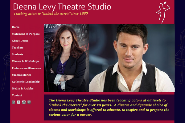 web design for an acting school - home page