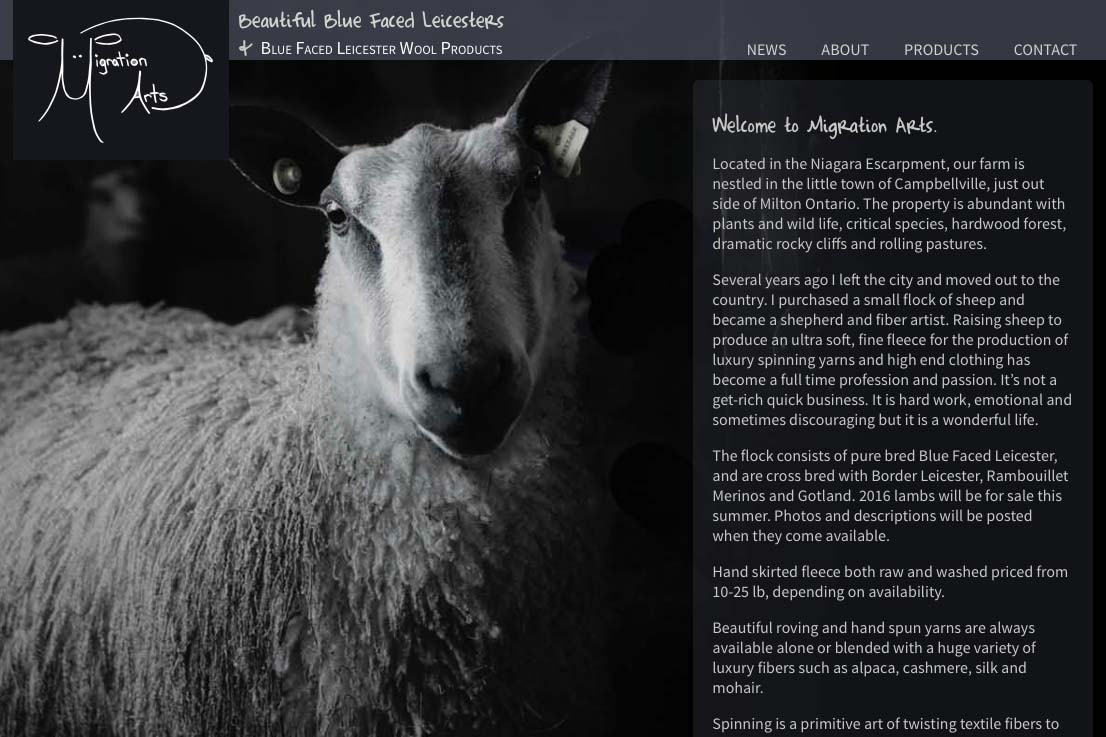 web design for a luxury wool products business in Canada