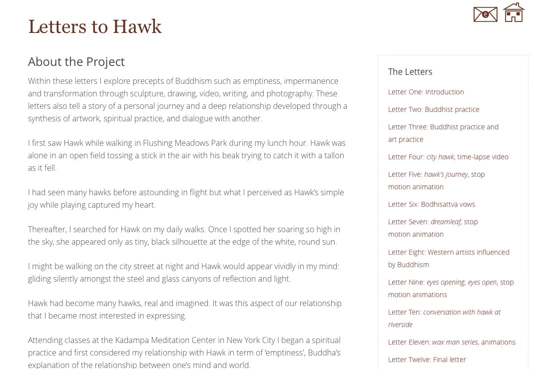 web design for an art project - about page