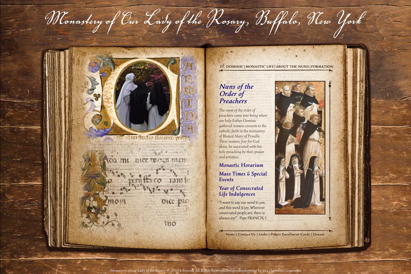 web design for a monastery