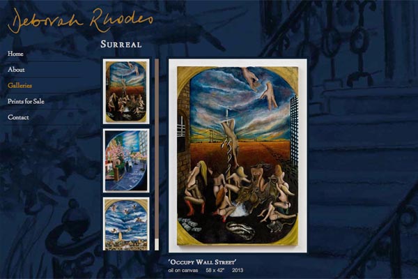 web design for an artist - galleries single page
