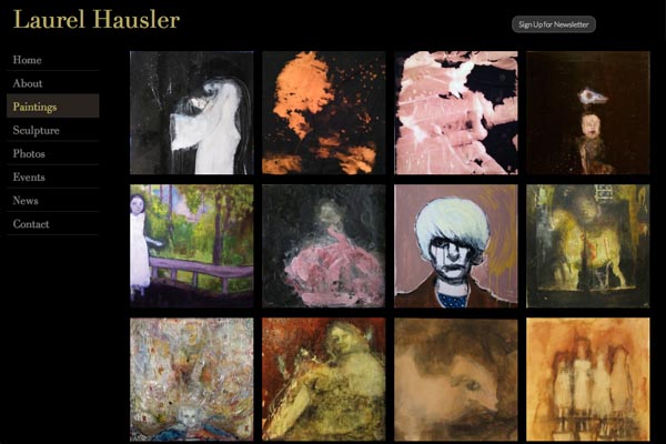 web design for a Maryland artist - paintings index page