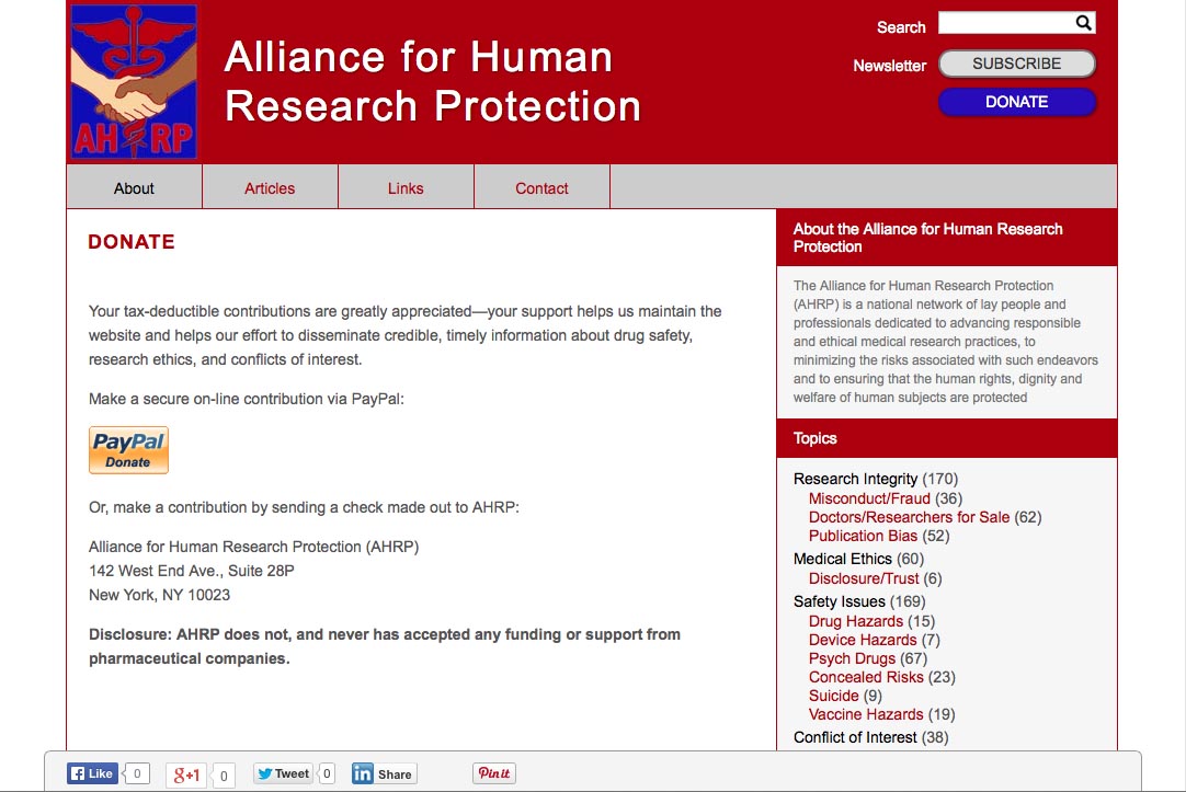web design for a new york non-profit organization - donations page
