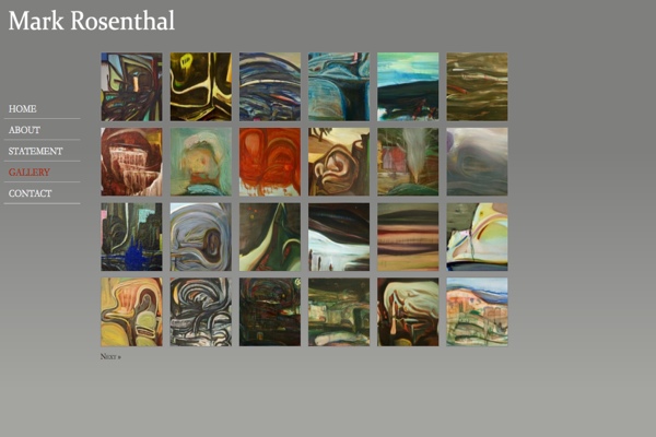 web design for an abstract painter in New York - gallery landing page