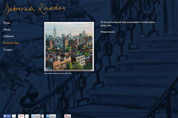 web design for an artist - prints for sale page