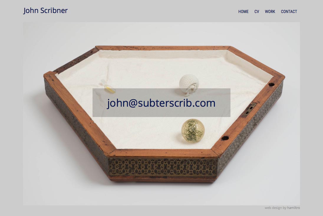 web design for an assemblage artist - contact page