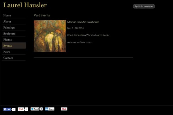web design for a Maryland artist -events page