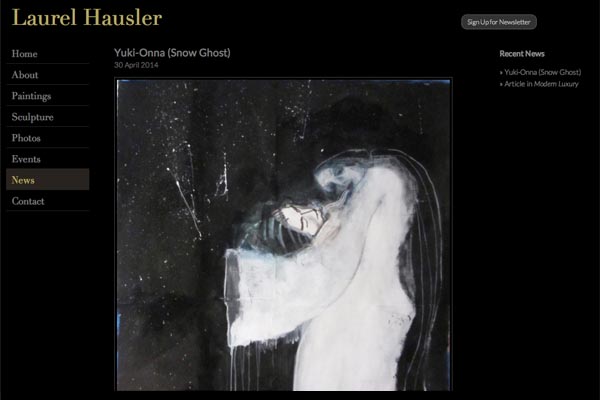 web design for a Maryland artist - news page
