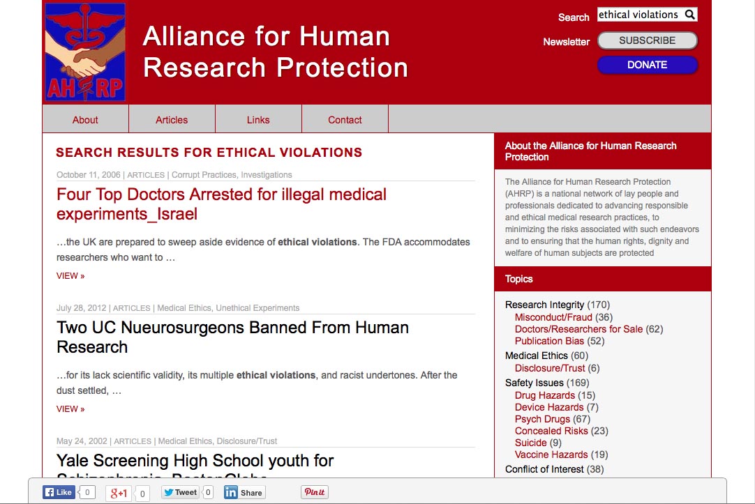 web design for a new york non-profit organization - search page