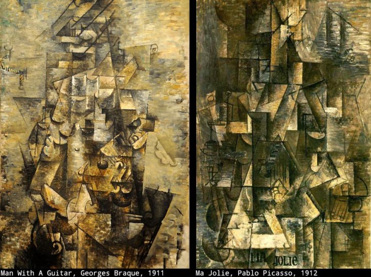 Georges Braque's painting juxtaposed with Picasso's Ma Jolie
