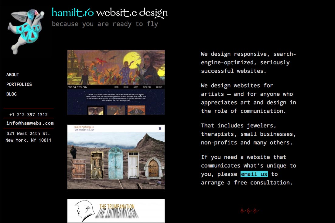web re-design for a web design company