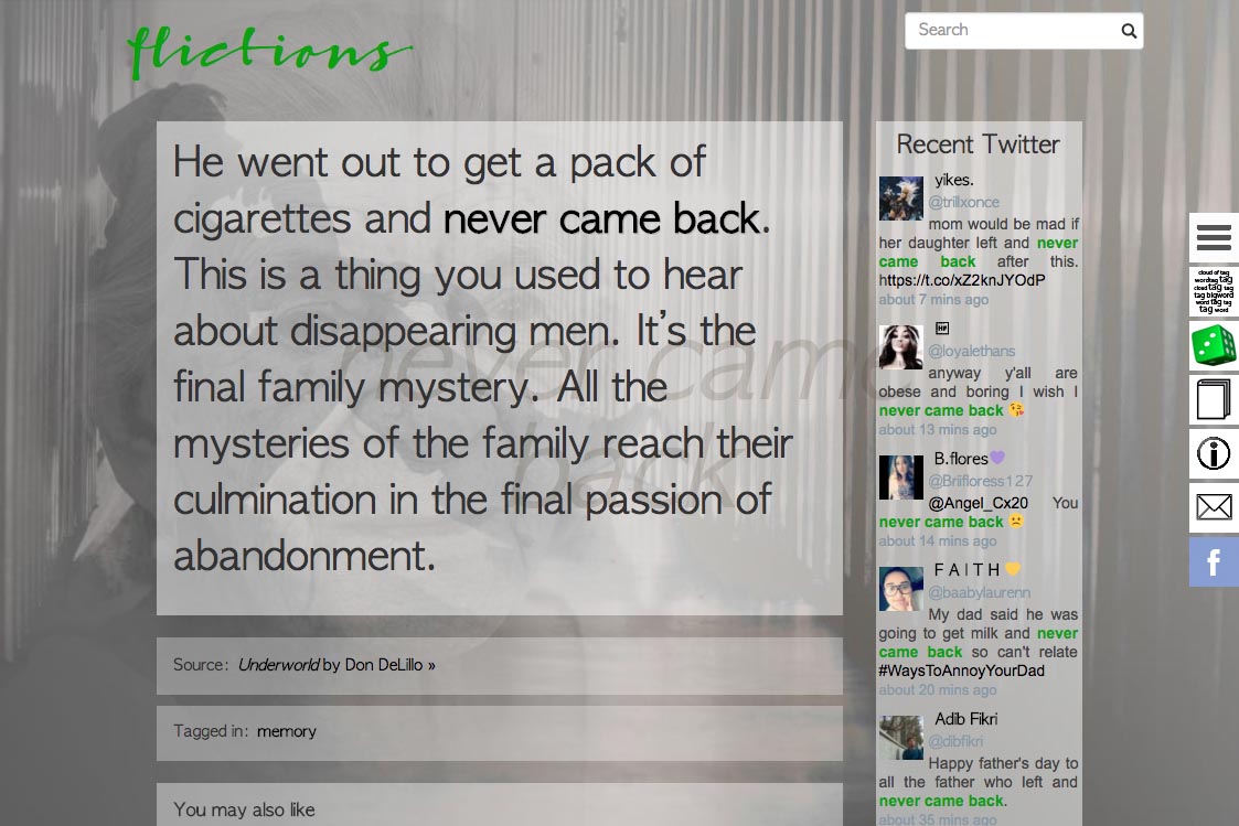 web design for an online art project - single post page