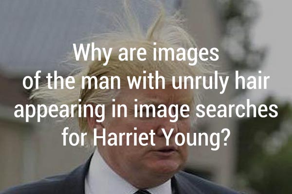 Better search engine optimization for images could have prevented images of the man with unruly hair appearing in image searches for Harriet Young.