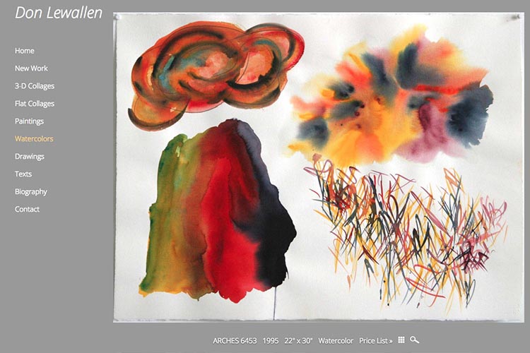 web design for an American abstract artist