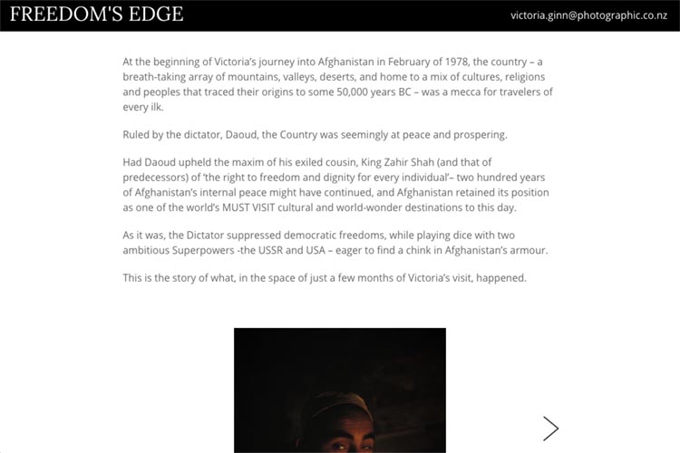 web design for a screenplay