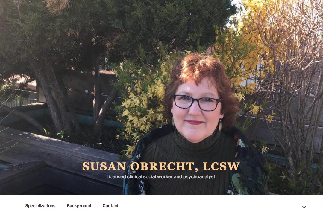 one-page website for a therapist