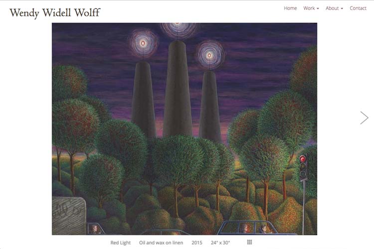 web design for an artist - painting page