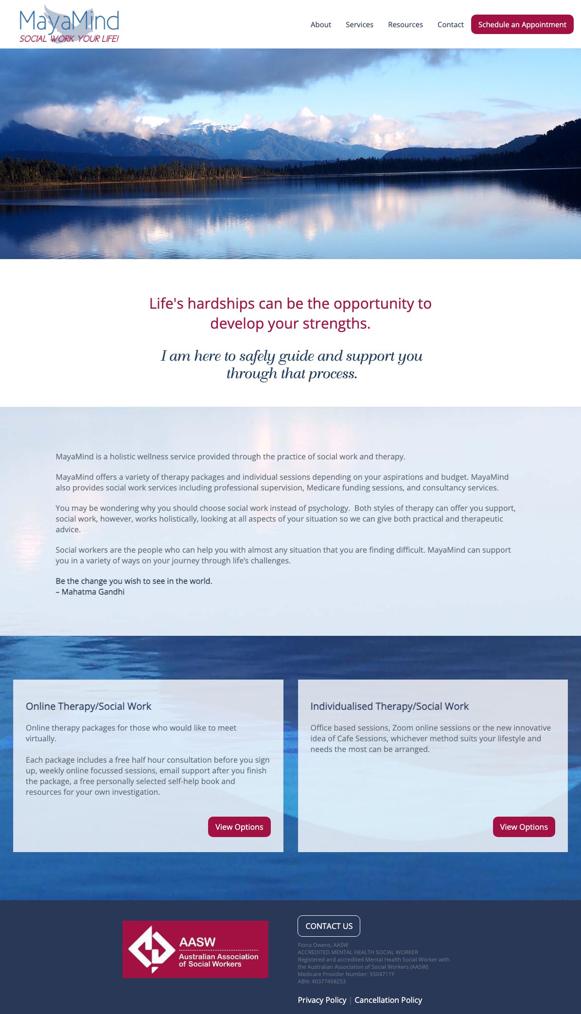 website design for a therapist